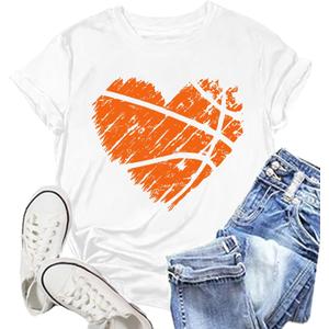 Baseball Shirt Women Funny Game Day T-Shirts Cute Baseball Heart Tee Tops (XX-Large)