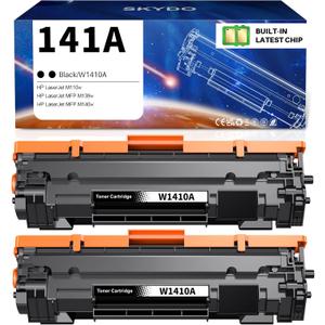 141A Toner Cartridge 2 Black (with chip) Compatible 141 A Toner Replacement for HP 141A W1410A 141X W1410X Black Toner Cartridge to Use with Laserjet Pro M110w MFP M140w M139(2 Black)