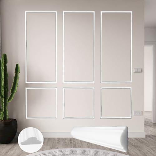 Peel and Stick Wall Molding Kit - 6 Frame Premade, Self Adhesive Ready-to-Assemble Wainscoting Panels, Pre-Cut Wall Panel Molding for Interior Wall Dcor Living Room, Bedroom Accent Wall : Tools & Home Improvement