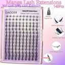 DAODER Spiky Lash Clusters Natural Fairy Anime Manga Lash Extension Wet-Look 8-18MM Invisible Clear Band Eyelash Extension Clusters D Curl 140pcs Reusable(8-18MM Spiky)