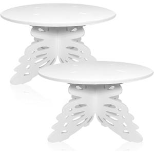AOCEAN 12" Butterfly Cake Stand Butterfly PVC Cake Decorations with Engraved Butterflies Cake Stands for Dessert Table Wedding Birthday Party (1 Pcs)