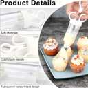 2 x Hendiy Cake Decorating Set, Cupcake Icing Piping Kit, Frosting Piping Injector Kit with 6 Icing Nozzles, Dessert Decorating Gun for DIY Cake Decorator, White