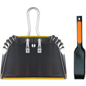 PHYEX 1-Pack 17" Heavy Duty Metal Dust Pan with Cleaning Brush Set