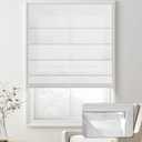 No Drill Roman Shades for Indoor Windows,Cordless Roman Blinds,Linen No Tools Light Filtering Window Shades,Easy to Install Window Blinds for Home Bedroom,70% Blackout-White,34" W x 64" H