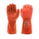 SHOWA Atlas 620 Double-Dipped PVC Chemical Resistant Gloves, Rough Finish Grip, Seamless Cotton Liner, 12" Length, Blue, XX-Large, Vending 12-Pack