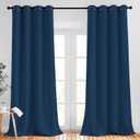 NICETOWN Window Drapes Long Curtains - (52 inches Wide x 108 inches Long, Moroccan Blue, 2 Pieces) Living Room Panels Grommet Top Window Treatment for Hall & Guest Room