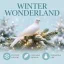 2pcs White Bird Ornaments - 9 Inch Clip-on Fake Doves for Christmas Tree - Artificial Feathered Bird Decor for Wedding & Memorial Home Figures