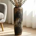 Rustic Ceramic Floor Vase, 24 Inch, Clay Farmhouse Large Decor