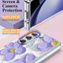for Samsung Galaxy Z Fold 5 Case with Slim,Magnetic,Transparent Crystal Clear Slim Hard PC Shockproof Anti-Scratch Full Protective Cover for Z Fold 5 5G Purple Flowers 12-ZFOLD5-27