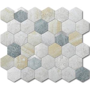 VAOVI Peel and Stick Backsplash Tile,Backsplash Tile for Kitchen Peel and Stick Wall Panels Hexagon Marble Tile(Blue Gray,10pcs) (10sheets)