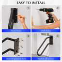 Hand Rails for Outdoor 1-2 Steps, Indoor Stairs, Bathroom, Wall Mount Non-Slip U-Shape Stair Hand Railing Black 1 Pack