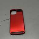 Vofolen for iPhone 15 Case with Card Holder, Dual Layer Heavy Duty Shockproof Wallet Phone Case, Hidden Sliding Card Slot Protective Hard Back Shell Slim Case Cover for iPhone 15, 6.1 Inch Red