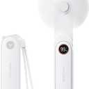 SWEETFULL Portable Handheld Mini Fan with LED Display, 3-in-1 Personal Foldable USB Rechargeable Hand Held Fan & Flashlight for Travel, Lash Eyelash, Cute Small Pocket for Women, Girls
