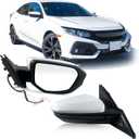 Right Passenger Side Door Mirror For 2016-2021 HONDA CIVIC LX SE Sport with Power Mirror Ajust Manual Fold Non-Heated Match to Taffeta White Replace 76208TBAC03ZA; HO1321283(3 Pins)