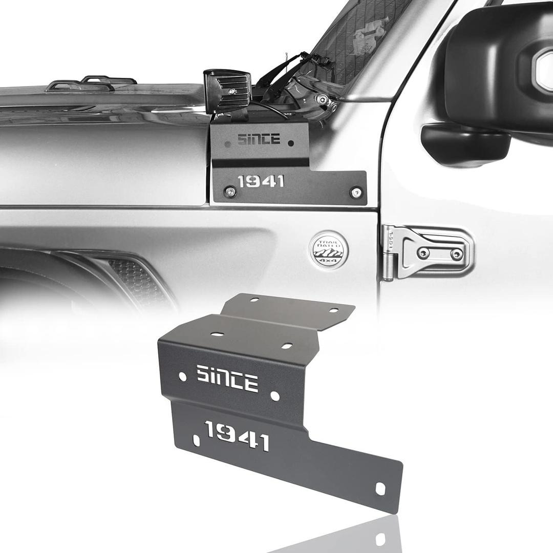 u-Box Wrangler JL Cowl Light Mount Windshield Pillar Cube LED Pod Light Brackets for 2018 2019 2020 2021 2022 2023 2024 2025 Jeep Wrangler JL & Gladiator JT 2018-2025 (Does not fit  Gladiator Mojave)