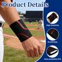 Soulchen Baseball Catchers Wrist Guards with 3mm Panel Shield Protective EVA Sports Wrist Protector for Batting and Fielding Youth Teens Adults (Black)