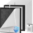 FFsign PR1 Replacement Filter Compatible with Mooka Mode PR1 Air Puri-Fier, 2 Pack H13 True HEPA Activated Carbon Filters, 6 Pack Washable Pre-Filter