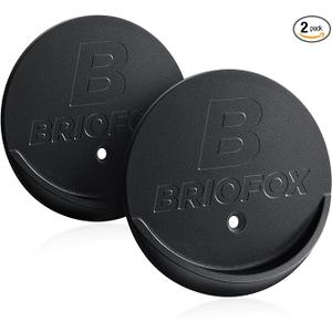 BRIOFOX Shower Curtain Rod Holder 3M Adhesive | Heat Resistant | Waterproof | Max Load 60 lbs Shower Rod Retainer for Wall, 2 Pack, Black (Rod Not Included)