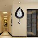 Decorative Wall Clock for Living Room Decor, SHUNZY Large Modern Wall Clocks with Pendulum Battery Operated for Bedroom Office Kitchen Home, 22.4 Inch Big Silent Wall Clock Non-Ticking