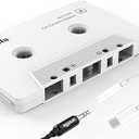 arsvita Car Audio aux Cassette Adapter and a Type C to 3.5mm Audio Aux Jack Adapter,Compatible for Google, Samsung, Xiaomi, Huawei All Type C Port Devices. - White