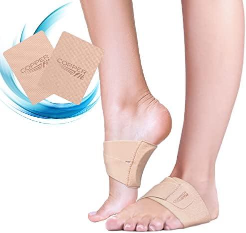 Copper Fit Arch Relief PLUS – Compression Wrap with Orthotic Arch Support Plantar Fasciitis, Flat Feet, Fallen Arches – Universal Fit for Men and Women 2 pcs