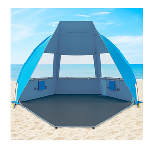 Gorich Portable Beach Tent with UPF 50+ UV Protection, Lightweight & Foldable Sun Shelter with 5 Sand Bags, Easy Setup Windproof Beach Umbrella Sun Shade 150Cmx165x260