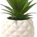 White Porcelain Pineapple Ananas Faux Plant Potted Artificial Succulent 7.8" Home Office Bathroom Tabletop Shelf Kitchen Decoration