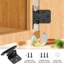 Home Expert 4 Pack (2 Pairs) Matte Black Cabinet Hinges for Kitchen Doors, Self-Closing, 1/2 Inch Overlay (Variable), Semi-Concealed Face Frame, Surface Mount Cabinet Hardware