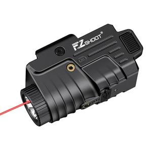 EZshoot 800 Lumens Pistol Light Laser Combo Rechargeable, Pistol Flashlight with Slidable Rail Compatible with Glock and Picatinny Rail, Gun Light with Red Laser Beam