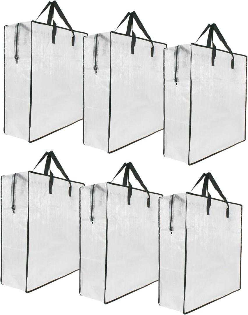 6 Pack Clear Storage Bags with Zipper and Handles, Blanket Bags For Closet Storage, Moving and Packing Supplies for College, Underbed Storage Organizer for Clothes Pillow Bedding Christmas Wreath