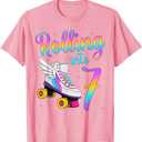 Rolling Into 7 Years. Lets Roll I'm Turning 7 Roller Skates T-Shirt, Size: M