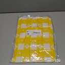 Rectangle Vinyl Table Cloth, Waterproof Elastic Fitted Tablecloth with Flannel Backing, Plastic Table Cover for Picnic, Camping, Outdoor (White & Yellow, 24"x48")