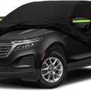Waterproof Car Cover Compatible with 2005-2025 Chevrolet Equinox LS/LT/RS/Premier, 420D Oxford Cloth Black All Weather Car Covers with Zipper Door for Snow Rain Dust Protection