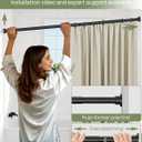ALLZONE Shower Curtain Rod Spring, 28-42 Inch Heavy Duty Tension Rods No Drilling, Anti-Slip Shower Rods, Adjustable Tension Curtain Rod for Window/Bathroom/Closet, Black