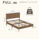 Full Minimalist Leather Bed Frame with Adjustable Headboard