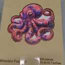 Leodozzio 500 Pieces Octopus Wooden Puzzle, Floral Ocean Animal Jigsaw Puzzle for Adults, Unique Shaped Wooden Puzzle, Art Puzzle, Gift for Puzzle Lovers, 16.9 x 16.6 Inch