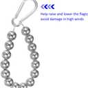 M METERXITY 2 Pack Flagpole Retainer Ring -15 Beads 0.71" Flag Pole Beaded Retainer Ring,Keep Flag Close to Pole with Stainless Steel Cable,Apply to Indoor Outdoor Flagpole(Silver)