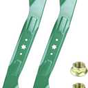 2 Pack 942-04244A Mower Blades with 712-0417A Blade Nuts for XT1 LT46 LTX1045 LTX1046 XT1 46 RZT L46 LT2000 Replaces Cub Cadet 46 inch Mower Blades 742-04244A 742-04290A 942-04290A High Lift