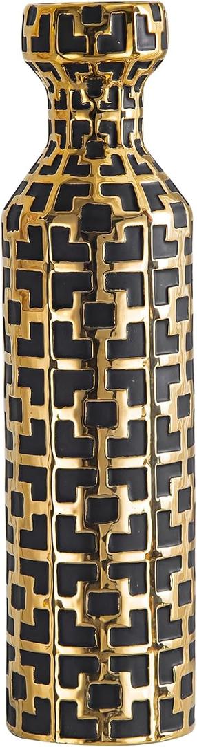Black with Golden Vase for Modern Home Decoration, 24.4 inch Tall Floor Vases for Home Decor, Ceramic vases for dcor, Suitable for Living Room Decor, Bathroom Decor and Office Dcor