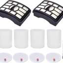 Leadaybetter Filter Replacement for Shark Rotator Pro Lift-Away NV500, NV501, NV502, NV505, NV552, NV642, UV560, ZU780, ZU782, ZU785. Compare to Part # Xff500 Xhf500, 2 + 4 Foam & Felt Filters (Black+White)