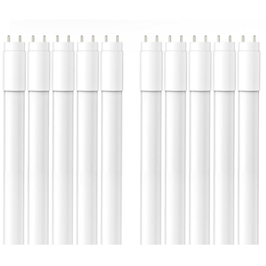 10-Pack T8 LED Tube Lights 4Ft, 14W 2450LM 5000K, Single or Double End Powered, Plug and Play or Ballast Bypass, Type A+B 4 Foot T10 T12 Fluorescent Bulbs Replacement, Frosted