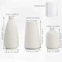 JHDACEDECO Decorative Ceramic Vase Set of 3, for Home and Office,White Black Brown Decorative vase for Pampas Grass&Dried Flowers