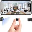 4K Mini Security Camera, WiFi Wireless Camera Small Portable HD Nanny Cam with Motion Detection, Cloud & SD Storage, Night Vision,Wide Angle,Can No Need WiFi Cams Micro Cameras for Home Indoor Outdoor (Black)