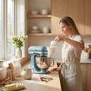 Flour Funnel for Kitchen Aid Mixer, Fits Tilt-Head Stand Mixer Attachment 4.55 Qt (KSM150), Easy Pour No-Mess Attachment, Anti-Splash Accessory, Durable Dishwasher-Safe Baking Tool (White)