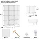 AWTATOS Cube Storage Organizer, Closet Organizers and Storage, 12 Cube Shelves Bookshelf, DIY Stackable Plastic Clothes Organizer Shelving for Bedroom, Home, Transparent Twill