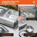 Onlyfire Pizza Topping Station, Stainless Steel Condiment Seasoning Containers with Lid and 5 Compartment Trays for Prepping Ingredients and Toppings, Pizza Oven Accessories Outdoor