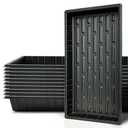 RooTrimmer Growing Trays, 1020 Plant Nursery Trays Heavy Duty Seed Starter Flat Seedling Tray for 72/128 Cell Plug Tray Transplant Growing Microgreens (21"×11", 10 Pack, 1.6" Deep, Without Holes)