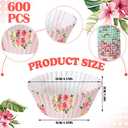 Yaomiao 600 Count Floral Cupcake Liners Tea Party Baking Paper Easter Flower Muffin Cupcake Liners Wrappers for Tea Party Wedding Birthday Baby Shower Decorations, 4 Styles
