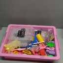 Volmop Unicorn Sensory Bin for Girl, 148pcs Play Sand Art Kit with Sandbox, 3.3lb Color Sand,Unicorn Tactile Sensory Toy for Girl Toddler Ages 3-8 (Pink)