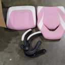 DUMOS Gaming Ergonomic Office Chair for Adults, Height Adjustable Computer Desk Chair with Flip-up Armrests, PU Leather Swivel Video Game Chair with 360 Rolling Wheels, Pink (19.7"D x 26"W x 41.8"H)